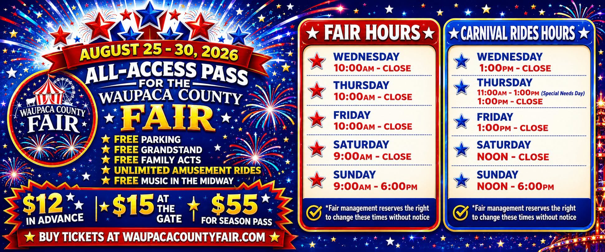 Waupaca County Fair Hours